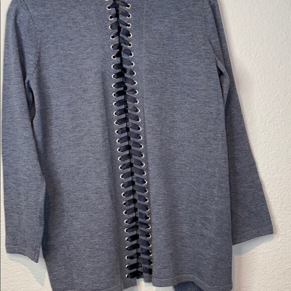 John + Jenn Collection Ribbon Lace Up  Cardigan - Picture 3 of 11